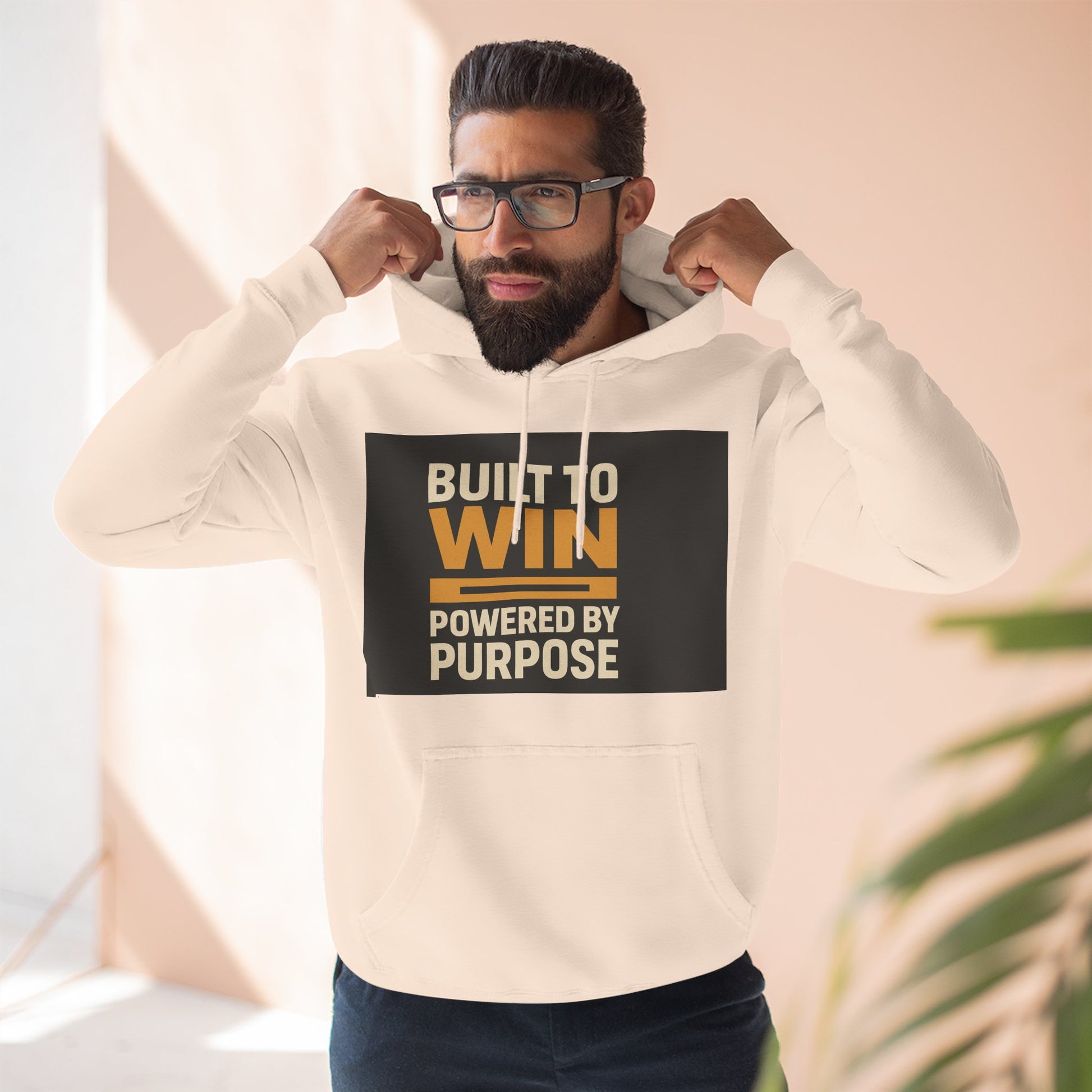 Built to Win Hoodie | Motivational Fleece Sweatshirt for Athletes, Fitness Gifts, Purpose-Driven Apparel, Gym Wear, Inspirational Clothing