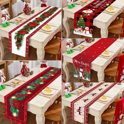 Christmas Table Runner Merry Christmas Decoration for Home Xmas Party Decor 2025 Navidad Notal Noel Ornament Happy New Year 2026