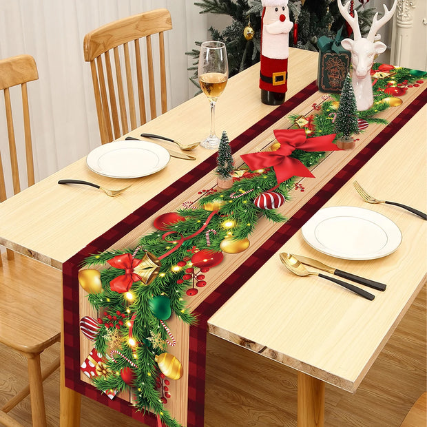 Christmas Table Runner Merry Christmas Decoration for Home Xmas Party Decor 2025 Navidad Notal Noel Ornament Happy New Year 2026