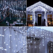 NEW 162/96LED Solar Icicle Outdoor Christmas Lights 8 Modes Waterproof Fairy Lights for Home Party Halloween Holiday Decoration