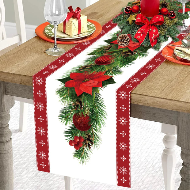 Christmas Table Runner Merry Christmas Decoration for Home Xmas Party Decor 2025 Navidad Notal Noel Ornament Happy New Year 2026