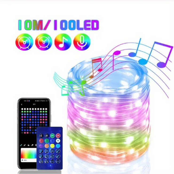 Smart IC LED String Light WS2812 Bluetooth Fairy Light Addressable USB 5V 20m 10m 5m Dreamcolor Music Sync Party Garland Decor