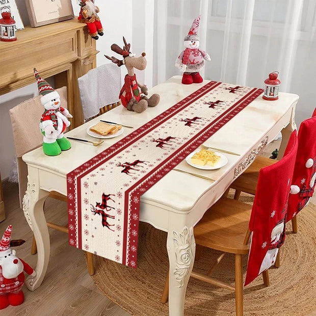 Christmas Table Runner Merry Christmas Decoration for Home Xmas Party Decor 2025 Navidad Notal Noel Ornament Happy New Year 2026