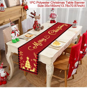 Christmas Table Runner Merry Christmas Decoration for Home Xmas Party Decor 2025 Navidad Notal Noel Ornament Happy New Year 2026