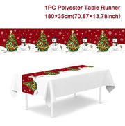 Christmas Table Runner Merry Christmas Decoration for Home Xmas Party Decor 2025 Navidad Notal Noel Ornament Happy New Year 2026