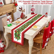 Christmas Table Runner Merry Christmas Decoration for Home Xmas Party Decor 2025 Navidad Notal Noel Ornament Happy New Year 2026