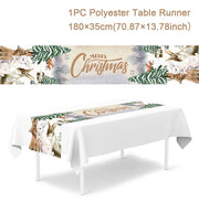 Christmas Table Runner Merry Christmas Decoration for Home Xmas Party Decor 2025 Navidad Notal Noel Ornament Happy New Year 2026
