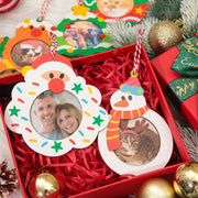 30pcs Christmas Wooden Photo Frame Ornaments, Hanging Decorations for Xmas Tree, Holiday Home Party Decor and Personalized Gift