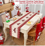 Christmas Table Runner Merry Christmas Decoration for Home Xmas Party Decor 2025 Navidad Notal Noel Ornament Happy New Year 2026