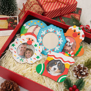 30pcs Christmas Wooden Photo Frame Ornaments, Hanging Decorations for Xmas Tree, Holiday Home Party Decor and Personalized Gift